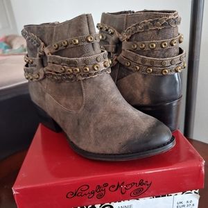 Naughty Monkey ankle boots. NIB size 7. Color is taupe.